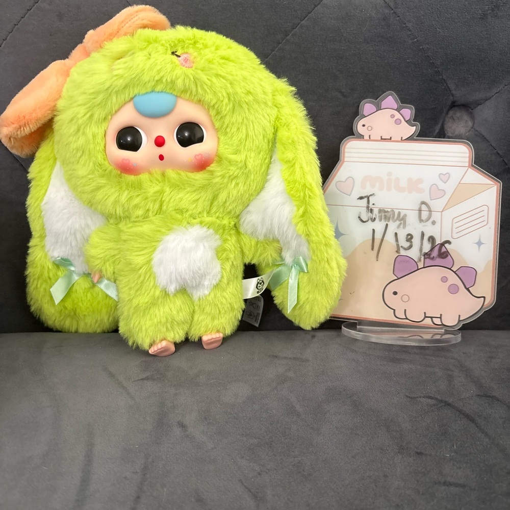 Baby three bunny return happy day green bunny